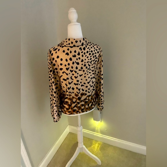 MANGO Women’s Satin Animal Print Blouse Size 4 - Picture 3 of 3